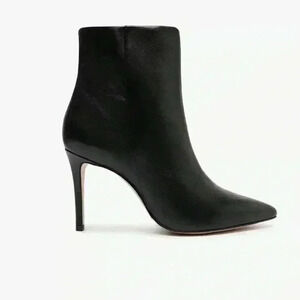 Schutz black leather heeled pointed toe bootie magali women’s size 9.5